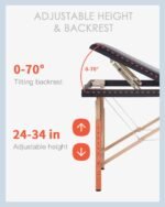 ANCS 3 fold Ayurved, Spa & Panchkarma Massage Bed Wooden Width-70cm - Image 8