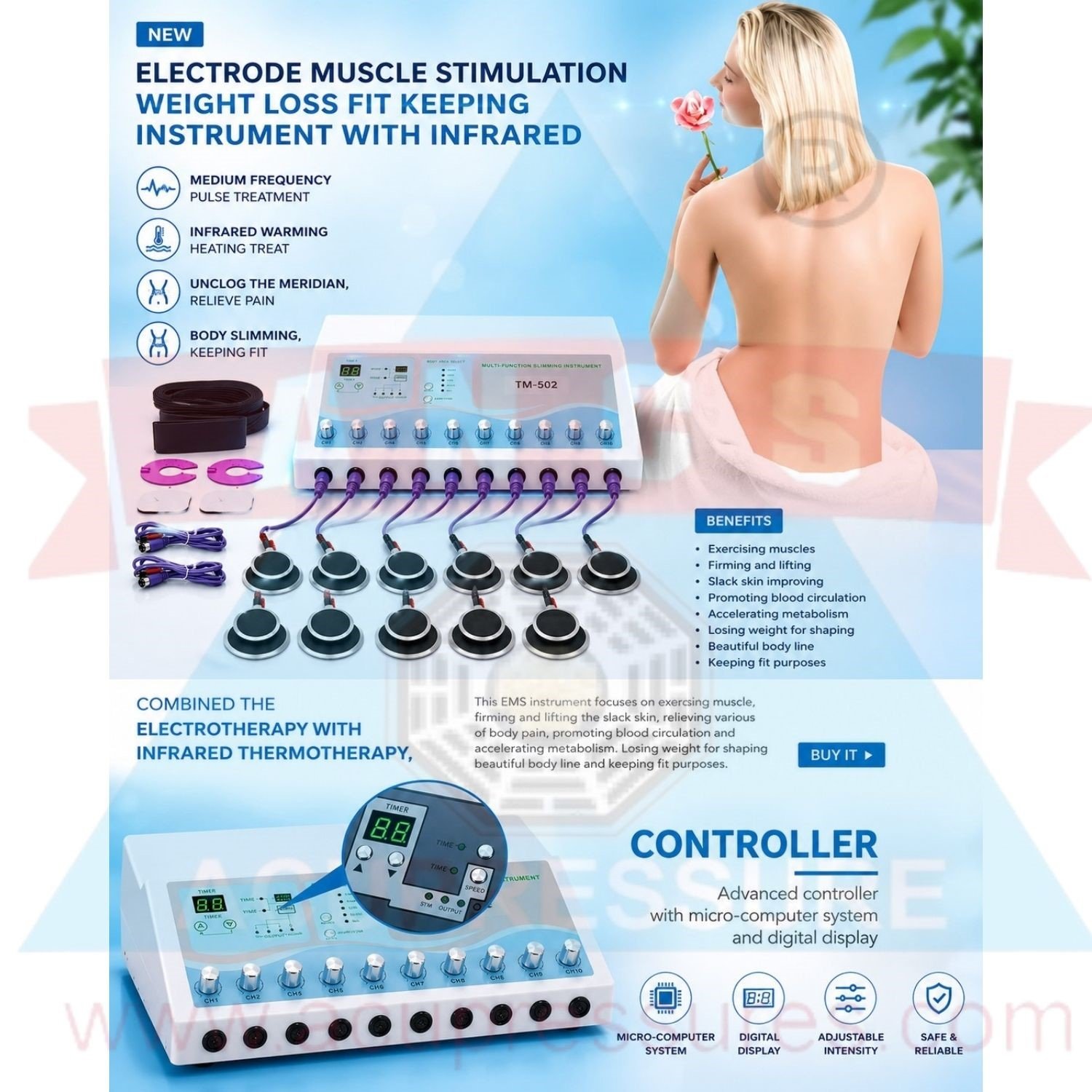 ANCS TM-502 TENS Electro stimulation EMS Russian Wave Weight Loss