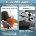 4D Massager Gun Strong Power | Deep Tissue Percussion Body Massager with Multiple Massage Heads | Adjustable Speed 1800–3200 RPM | Rechargeable Muscle Pain Relief Gun for Full Body - Image 6