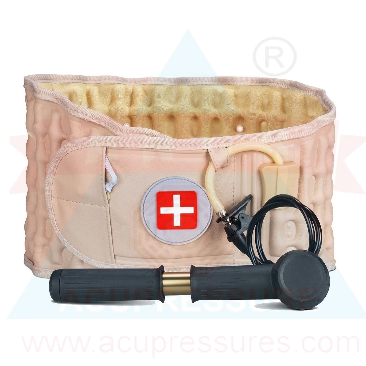 Physio Prime Decompression Back Belt, Spinal Air Traction Device, Beige Lumbar Sup...